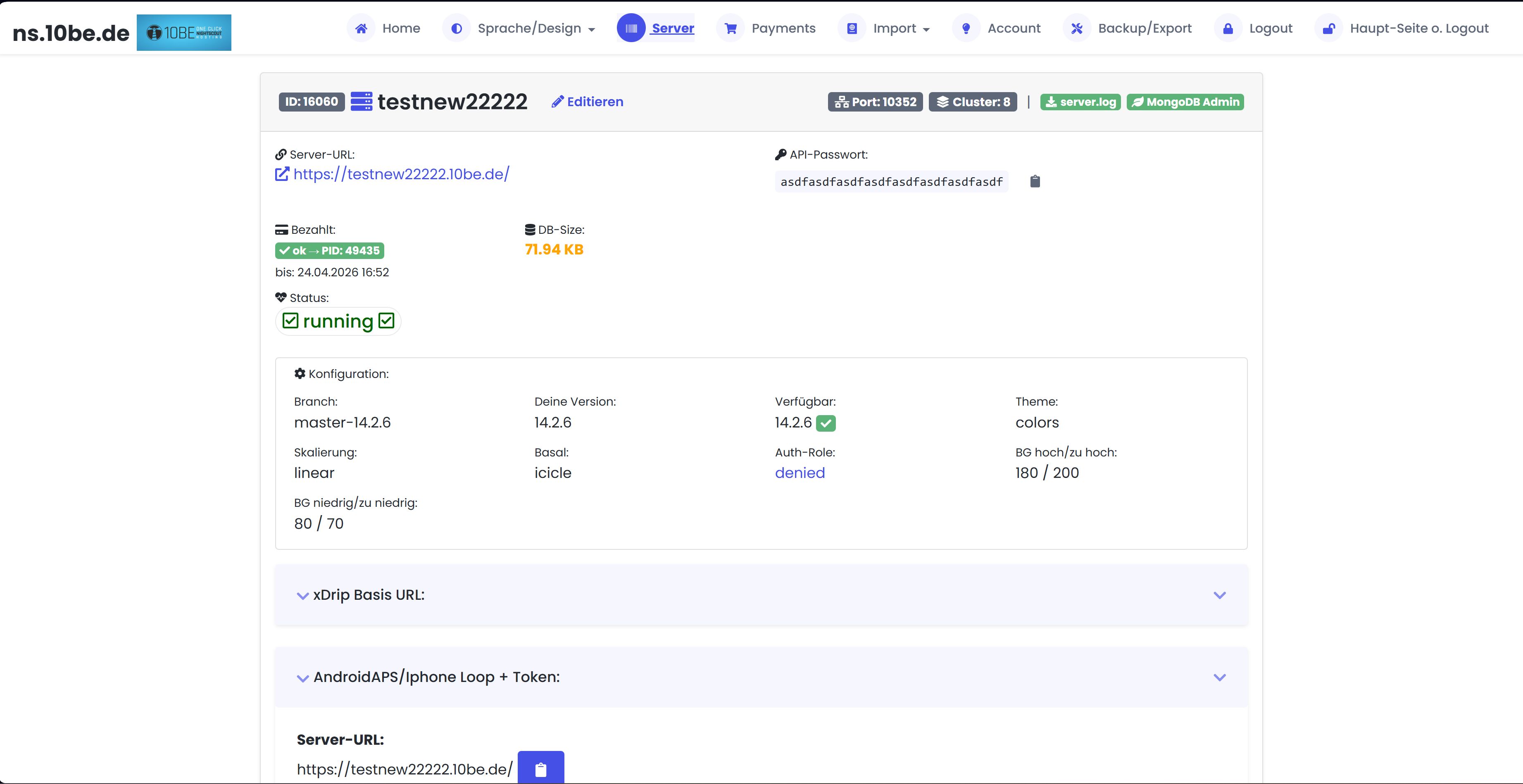 ns.10be.de Server details and configuration